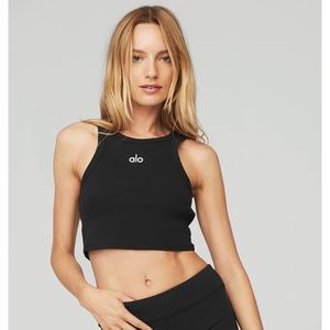 Alo Aspire tank top. Black/ White. Size L.